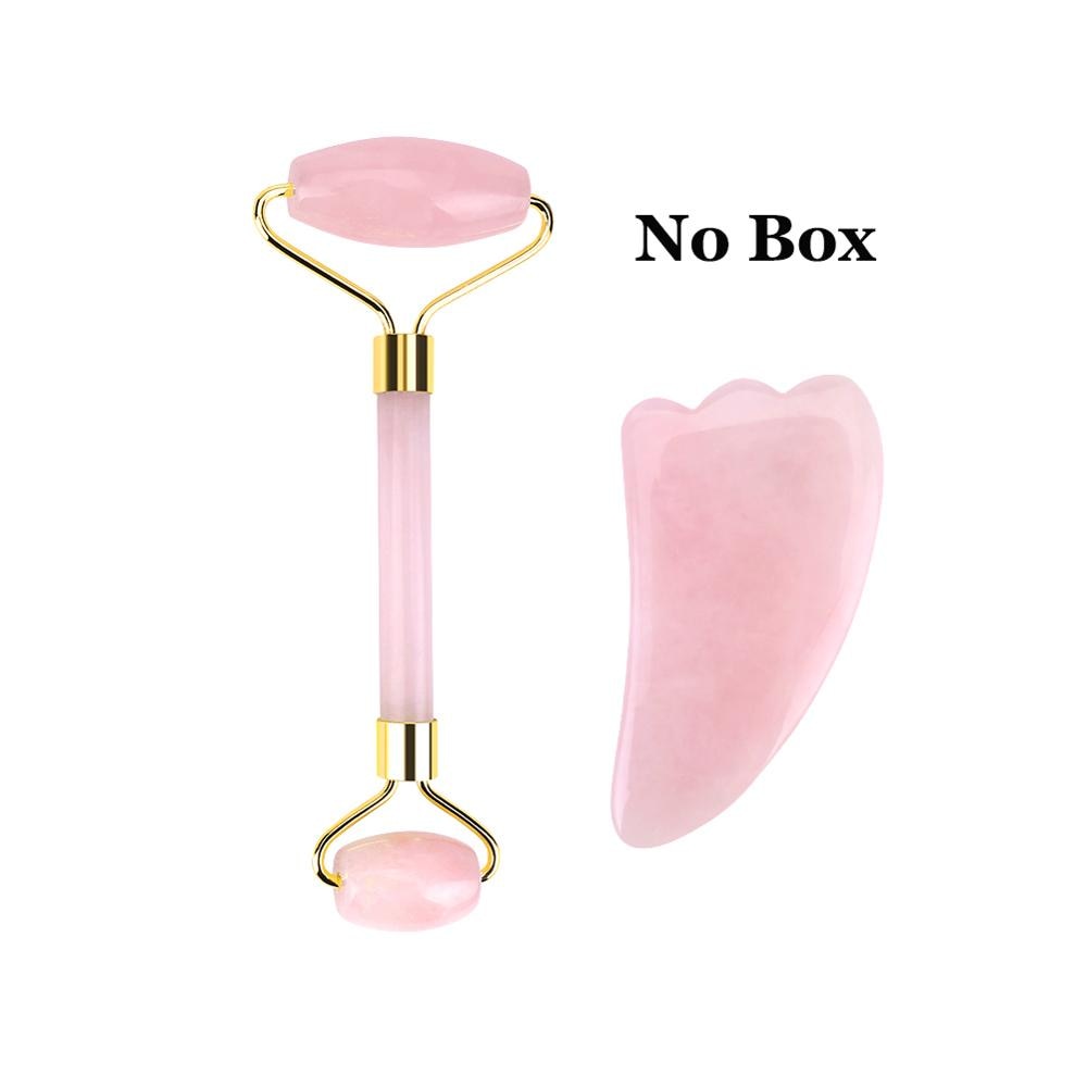 Natural Rose Quartz Roller Slimming Face Massager