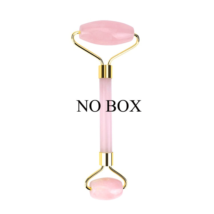 Natural Rose Quartz Roller Slimming Face Massager