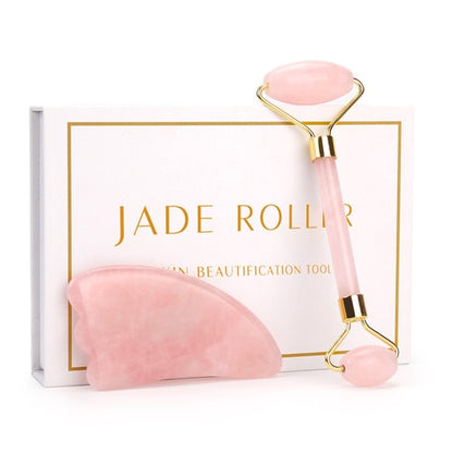 Natural Rose Quartz Roller Slimming Face Massager