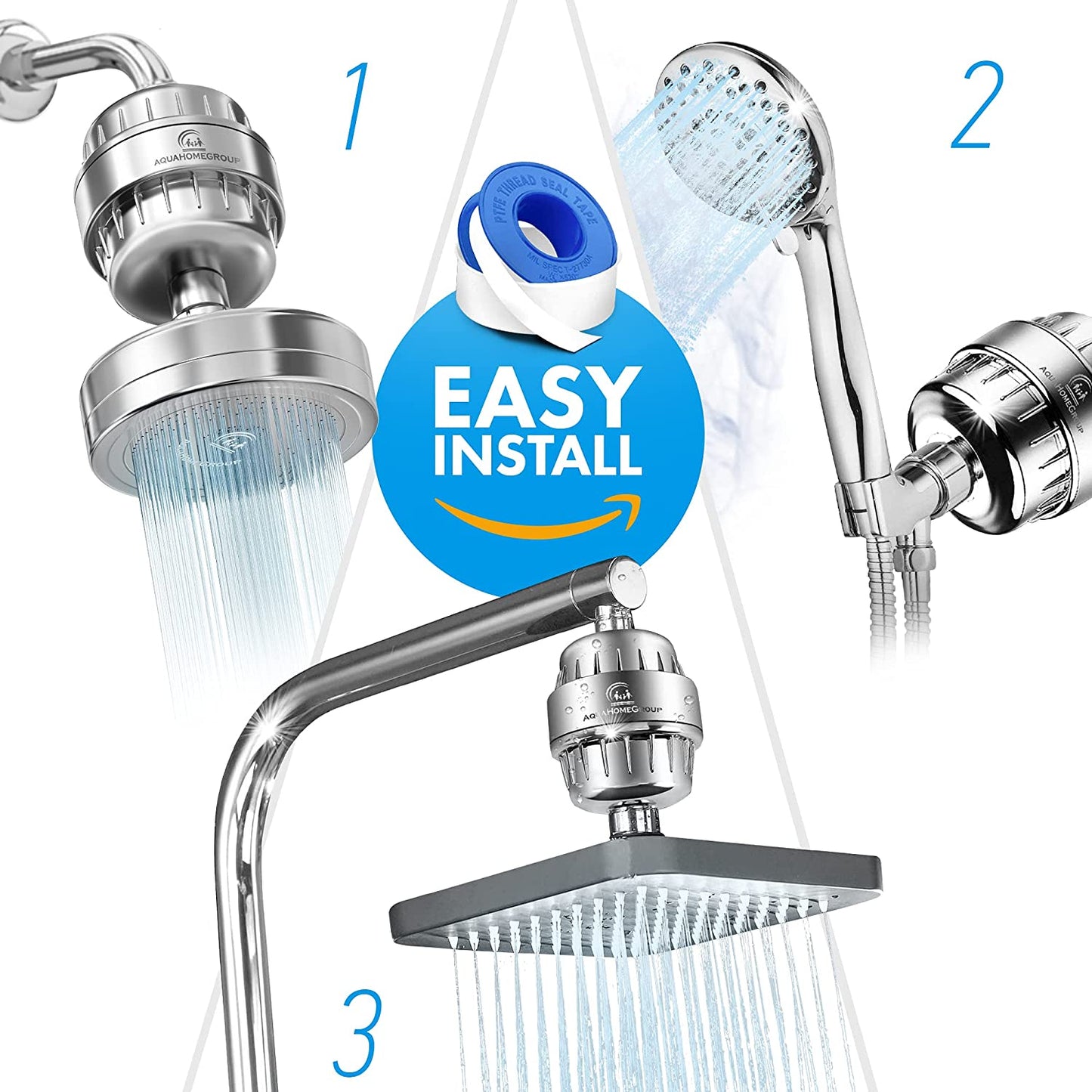 (Upgrade Any Shower) 15-Stage Shower Filter with Vitamin C E for